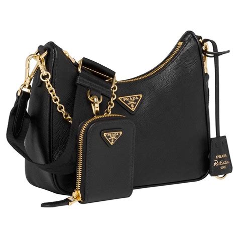 prada bag daisy black gold|Prada leather bag.